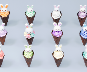 Easter theme rabbit ice cream