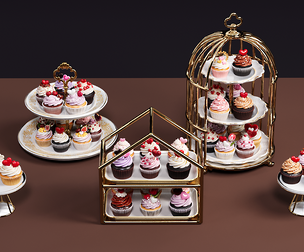 Valentine Day heart theme cupcake cake tableware