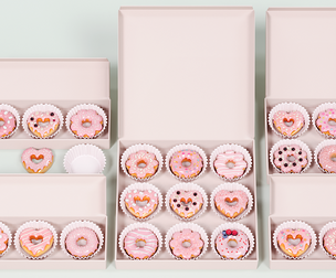 Valentine Day Pink Donut Bread Baked
