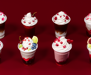 Valentine Day style drink heart fruit