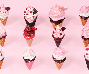 Valentine Day Two Color Ice Cream