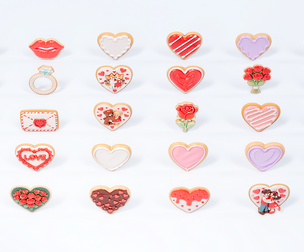 Valentine Day style cookie biscuit heart love rose