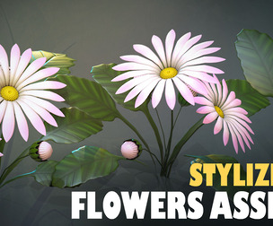 Stylized Flowers 3D Asset