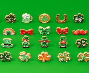 St Patrick Day themed biscuit cookie green