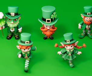 ST Patrick Day themed character doll green