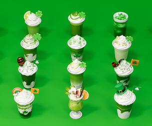 St Patrick Day themed beverage drink green