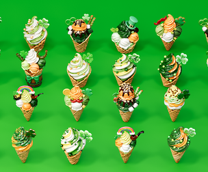 St Patrick Day Themed Ice Cream Green Clover