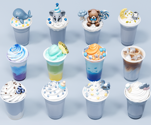 blue series birth gift drink cola beverage tea ice cream