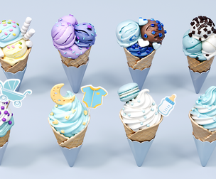 blue series birth gift ice cream