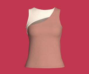 Girls Asymmetric Cut-Out Ribbed Tank Top | Marvelous / Clo3d / obj / fbx
