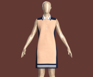 Girls Sleeveless Polo Midi Dress | Marvelous / Clo3d / obj / fbx