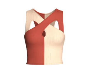 Girls Split Tone Criss-Cross Crop Top | Marvelous / Clo3d / obj / fbx