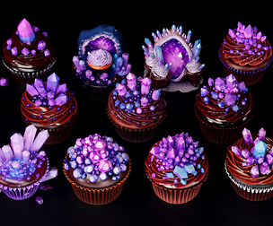 Amethyst Style Chocolate Cupcake Cake Candy