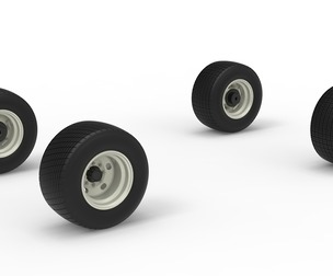 Wheel Set of Vintage Semi-Late Model Stock Car Scale 1:25
