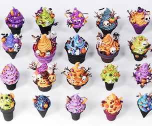 Halloween style ice cream cone