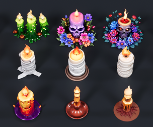 Halloween style candle bandage skull