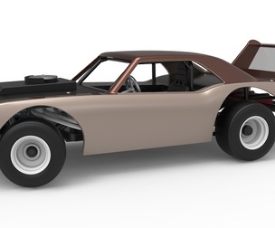 Vintage Semi-Late Model Stock Car while turning Scale 1:25