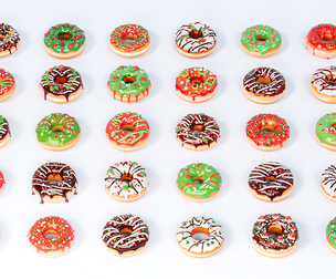 Christmas style donut bread cake chocolate baked