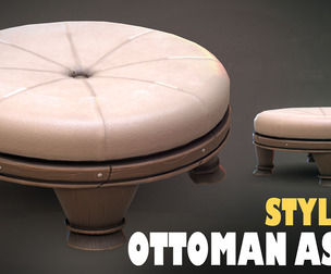 Stylized Ottoman 3D Asset