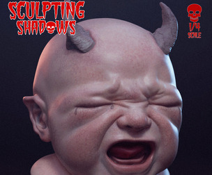 DEMON BABY bust statue 1-4 scale