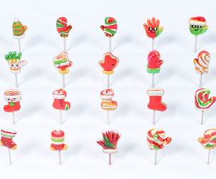 Christmas style gloves socks lollipop