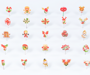 Christmas Style Lollipop Deer Gingerbread Snowman Elk
