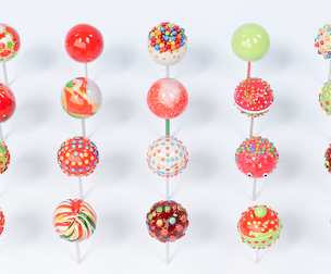 Christmas style spherical lollipop