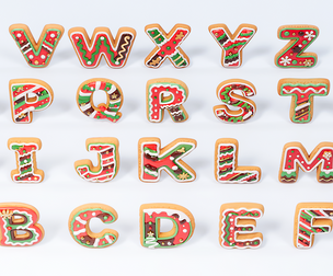 Christmas style gingerbread letter