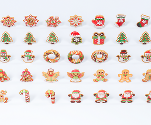 Christmas themed gingerbread cookie biscuit baked