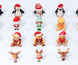 Christmas style doll penguin elk gingerbread man elf