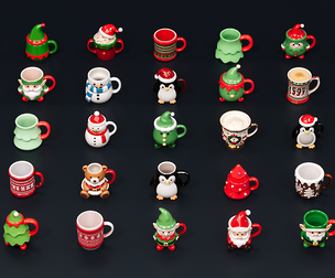 Christmas themed mug cup