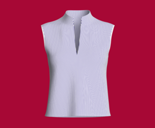 Girls Sleeveless Mandarin V-Neck Top | Marvelous / Clo3d / obj / fbx