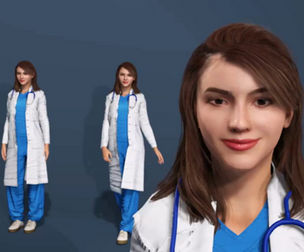 Realistic 3D Female Doctor Model  Fully Rigged  Animated