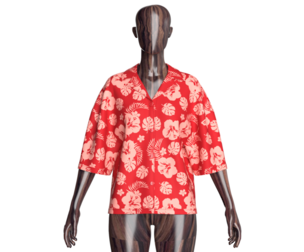 Girls Oversized Floral Printed Shirt | Marvelous / Clo3d / obj / fbx