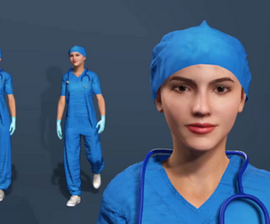 Realistic 3D Female Doctor Model  Fully Rigged  Animated