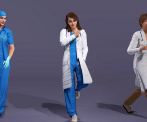 Female Medical Doctors Collection - 3 Rigged Characters (Surgeon, Specialist, Resident)