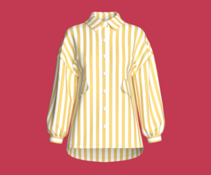 Girls Dropped-Shoulder Stripe Shirt | Marvelous / Clo3d / obj / fbx