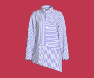 Girls Multi-Directional Stripe Shirt | Marvelous / Clo3d / obj / fbx