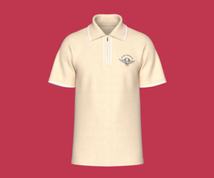 Men Cream Ton Quarter-Zip Tipped Polo Shirt | Marvelous / Clo3d / obj / fbx