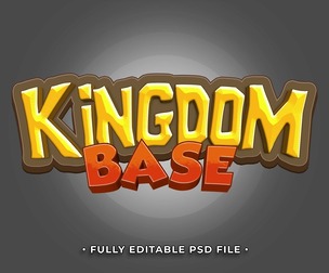 Kinddom Base PSD Fully Editable Text Effect. Layer Style PSD Mockup Template
