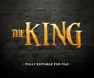 The King PSD Fully Editable Text Effect. Layer Style PSD Mockup Template