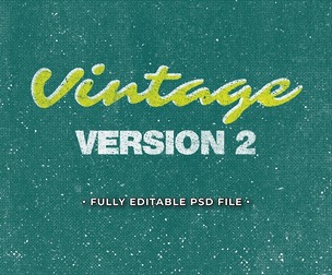 Vintage PSD Fully Editable Text Effect. Layer Style PSD Mockup Template