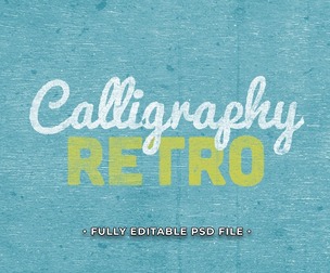 Vintage Calligraphy PSD Fully Editable Text Effect. Layer Style PSD Mockup Template