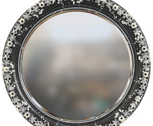 Classic Round Mirror with Carved Frame Vintage Distressed Wa 3D Model