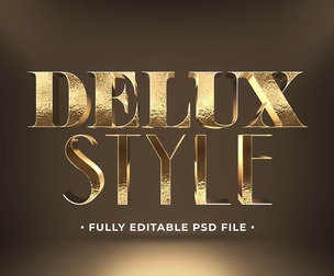 Delux Style PSD Fully Editable Text Effect. Layer Style PSD Mockup Template
