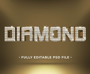 Diamond PSD Fully Editable Text Effect. Layer Style PSD Mockup Template