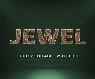 Jewel PSD Fully Editable Text Effect. Layer Style PSD Mockup Template