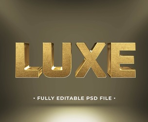 Luxe PSD Fully Editable Text Effect. Layer Style PSD Mockup Template