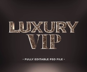 Luxury Vip PSD Fully Editable Text Effect. Layer Style PSD Mockup Template