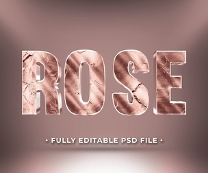 Rose PSD Fully Editable Text Effect. Layer Style PSD Mockup Template